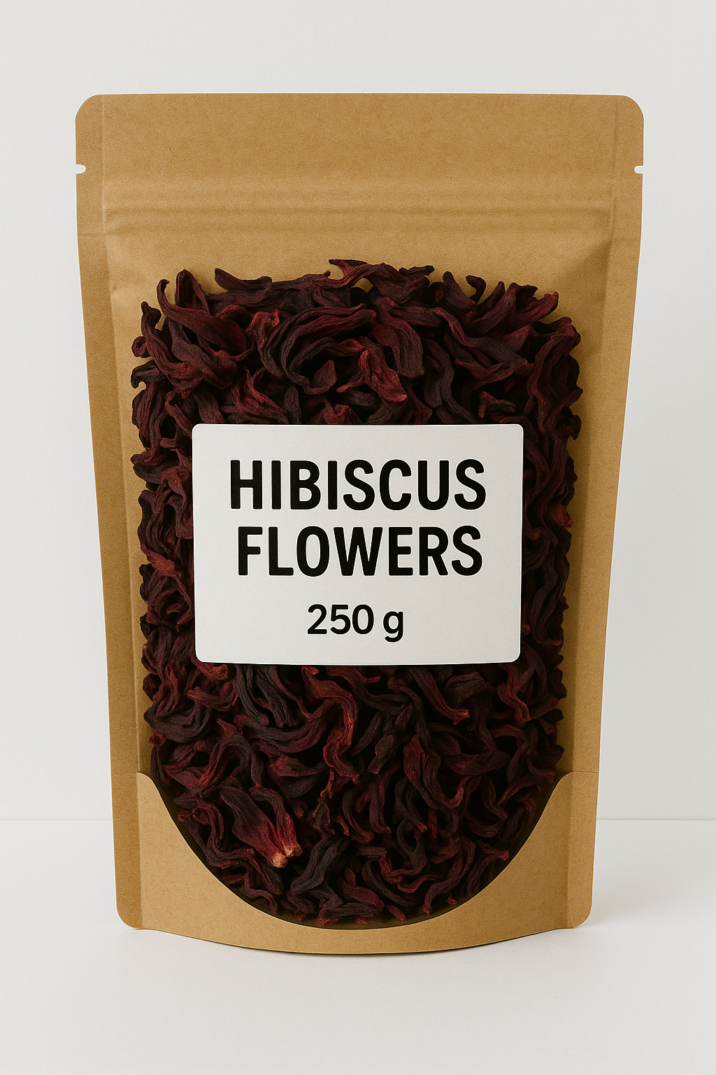 Hibiscus petals dried for easy infusion in teas for relaxation and nutrients. 